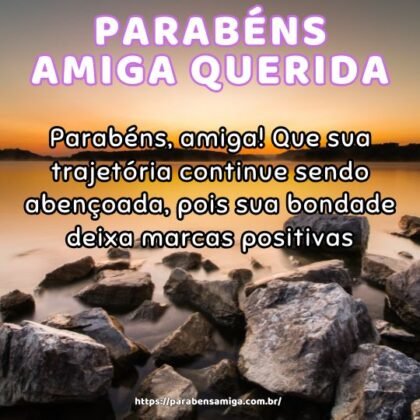 Parabéns, amiga! Que sua trajetória continue sendo abençoada, pois sua bondade deixa marcas positivas. Parabéns, amiga! Que sua trajetória continue sendo abençoada, pois sua bondade deixa marcas positivas.