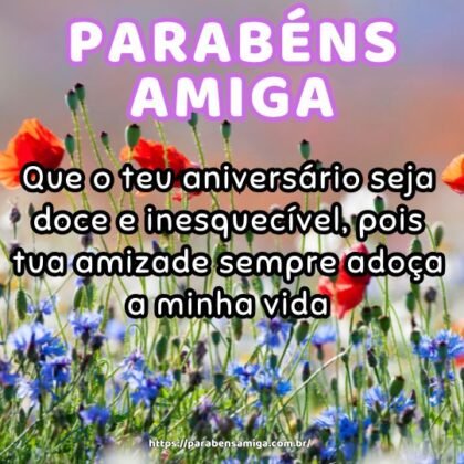 Que o teu aniversário seja doce e inesquecível, pois tua amizade sempre adoça a minha vida. Que o teu aniversário seja doce e inesquecível, pois tua amizade sempre adoça a minha vida.