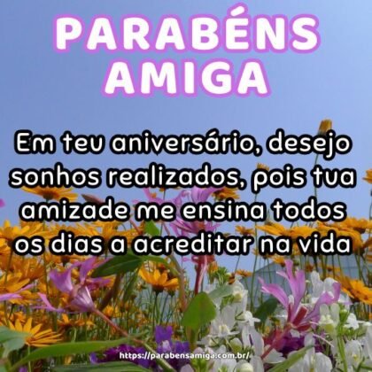 Em teu aniversário, desejo sonhos realizados, pois tua amizade me ensina todos os dias a acreditar na vida. Em teu aniversário, desejo sonhos realizados, pois tua amizade me ensina todos os dias a acreditar na vida.